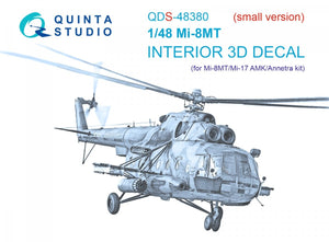 Quinta Studio QDS-48380 Mi-8MT 3D-Printed &amp;amp; coloured Interior on decal paper (AMK) (Small version) 1/48
