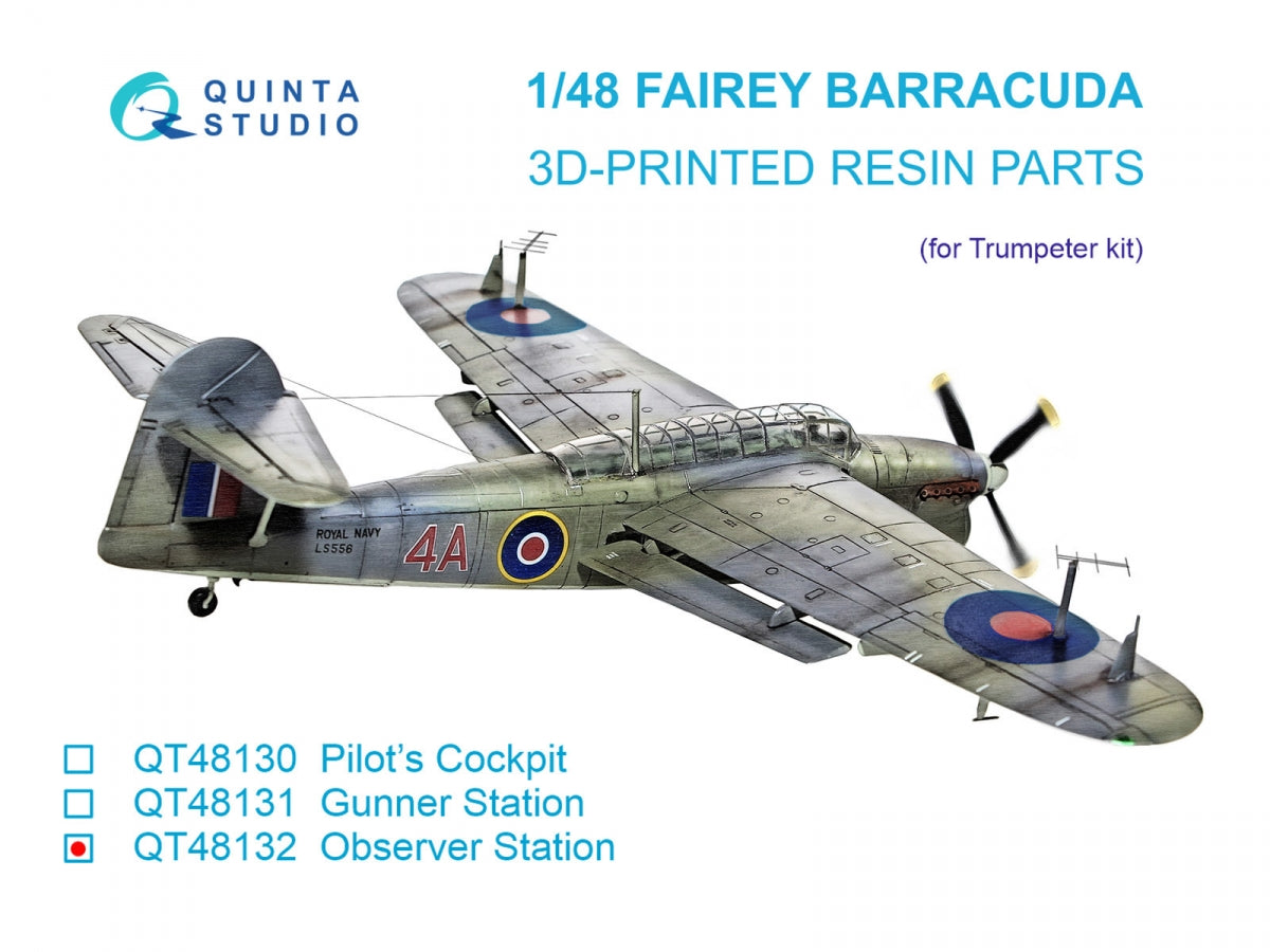 Quinta Studio QT48132 Fairey Barracuda Observer Station (Trumpeter) 1/48