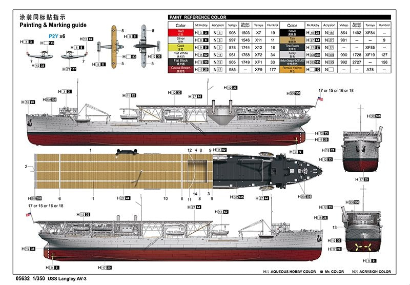 Trumpeter 05632 USS Langley AV-3 1/350 – zdjęcie 3