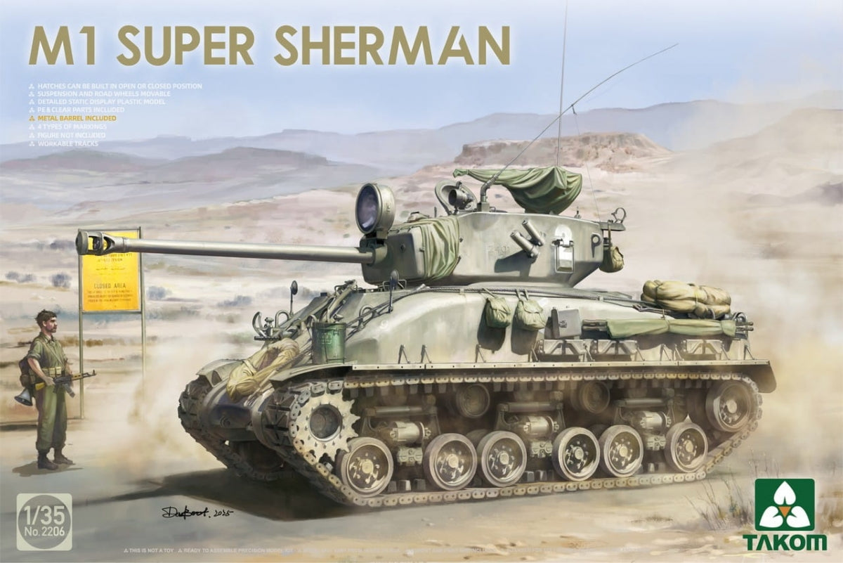 Takom 2205W M4A1(76w)HVSS + M1 Super Sherman + US Army Tank Crewman Sherman Box Limited Edition 1/35 – zdjęcie 3