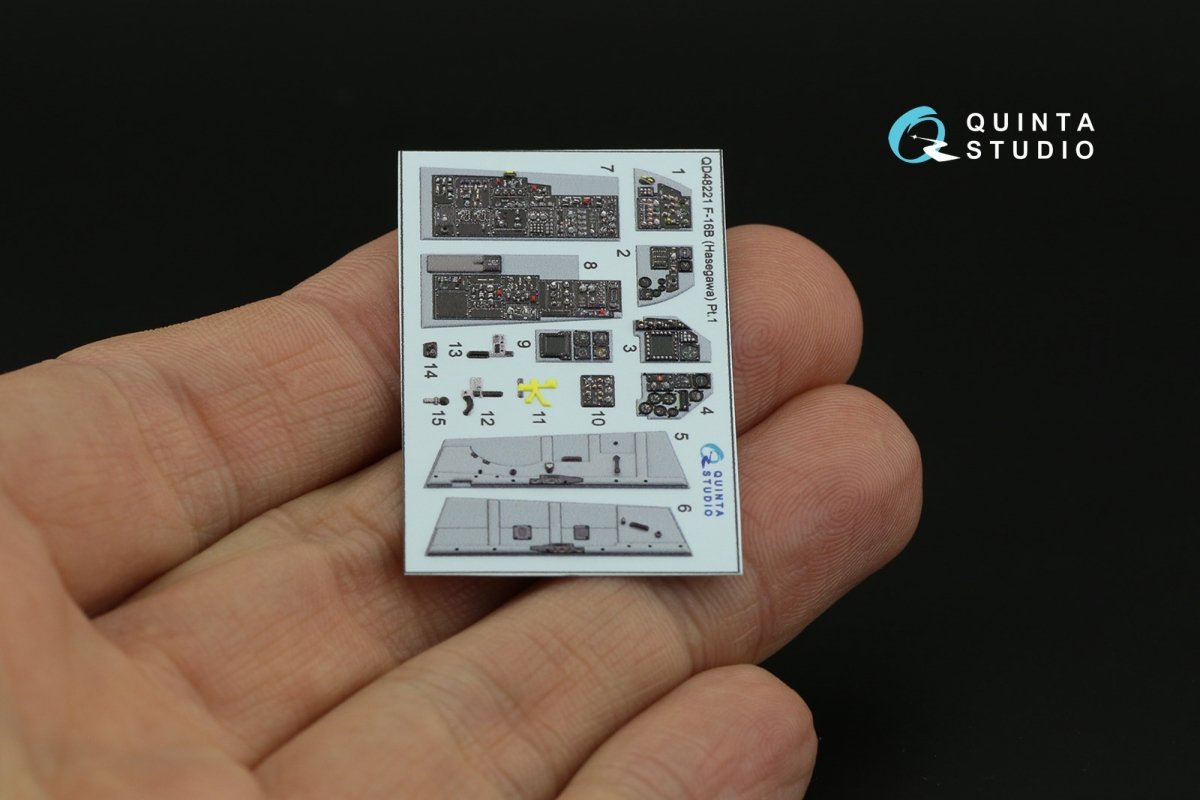 Quinta Studio QD48221 F-16B 3D-Printed &amp;amp; coloured Interior on decal paper (Hasegawa) 1/48 – zdjęcie 8