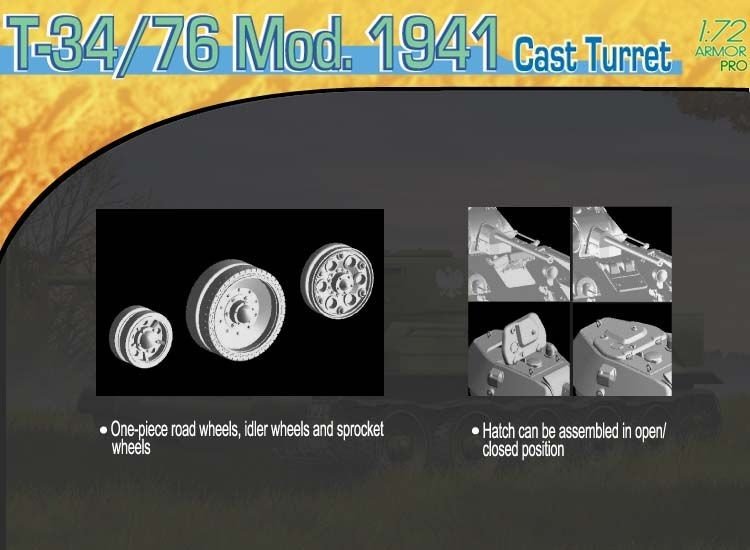 Dragon 7262 T-34/76 Mod.1941 Cast Turret 1/72 – zdjęcie 3