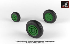 Armory Models AW32009 Mikoyan MiG-21 Fishbed wheels w/ weighted tires, early 1/32 – image 4