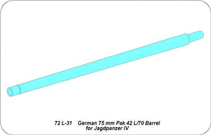 Aber 72L-31 Pak 40L/70 barrel for German Jagdpanzer IV / German 75mm Pak 40L/70 gun barrel for Jagdpanzer IV 1/72 – image 4