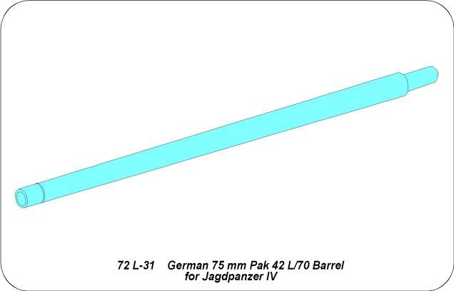 Aber 72L-31 Pak 40L/70 barrel for German Jagdpanzer IV / German 75mm Pak 40L/70 gun barrel for Jagdpanzer IV 1/72 – image 4