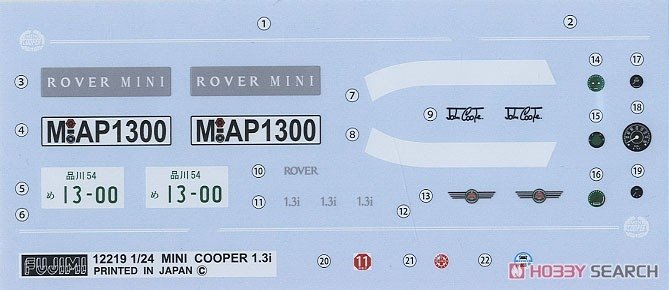 Fujimi 126777 RS-3 Old Mini Cooper 1.3i 1/24 – zdjęcie 3