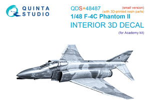 Quinta Studio QDS+48487 F-4C Phantom II 3D-Printed &amp;amp; coloured Interior on decal paper (Academy) (Small version) (with 3D-printed resin parts) 1/48