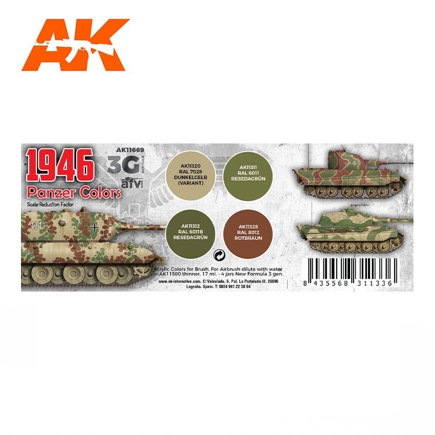 AK Interactive AK11669 3G 1946 PANZER COLORS 4x17 ml – zdjęcie 2