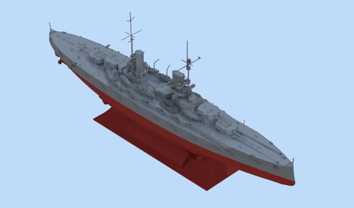 ICM S015 (Full Hull OR Waterline), WWI German Battleship Großer Kurfürst 1/700 – zdjęcie 2