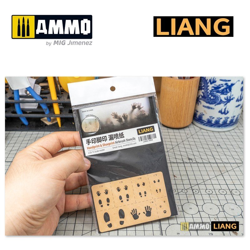 Liang 0004 Handprint &amp;amp; Shoeprint Airbrush Stencils – zdjęcie 2