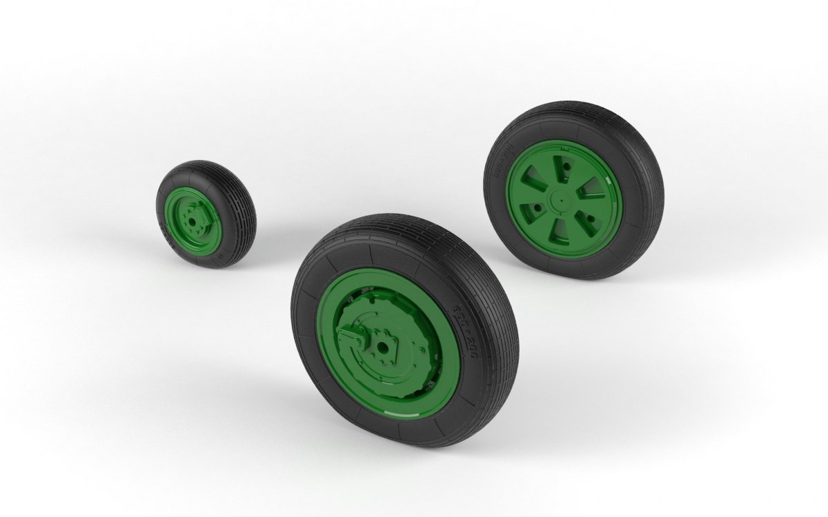 Armory Models AW48028 Mikoyan MiG-21 Fishbed wheels w/ weighted tires, mid production 1/48 – zdjęcie 3
