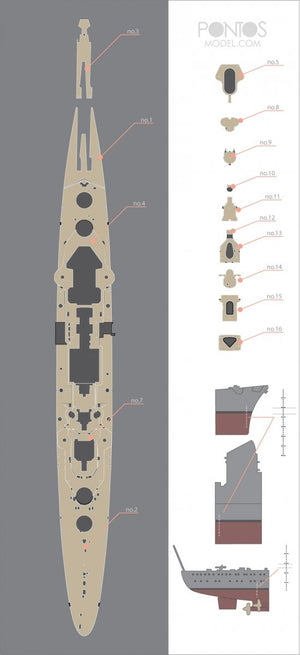 Pontos 35018WD1 DKM Hipper Wooden Deck set 1/350 – zdjęcie 3