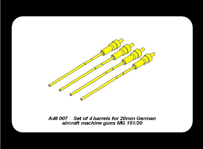 Aber A48 007 Set of 4 barrels for German aircraft 20mm machine guns MG 151/20 1/48 – image 3