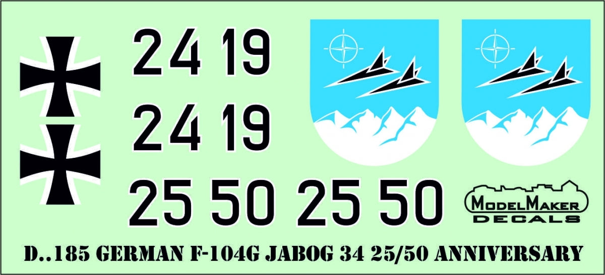 ModelMaker Decals D48185 F-104 German JaboG 34 25/50 Aniversary 1/48 – image 2