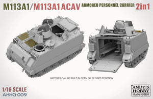 Andy&amp;#39;s Hobby Headquarters AHHQ-009 M113A1 / M113A1 ACAV 2 in 1 Kit 1/16 – zdjęcie 2