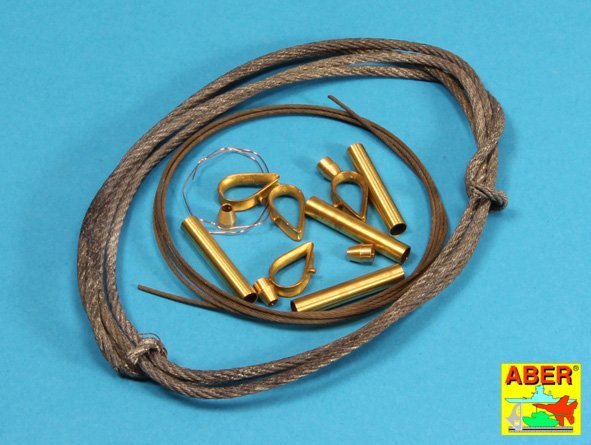 Aber 16030 Tow cables and track cable with brackets used on Tiger I, King Tiger and Panther 1/16