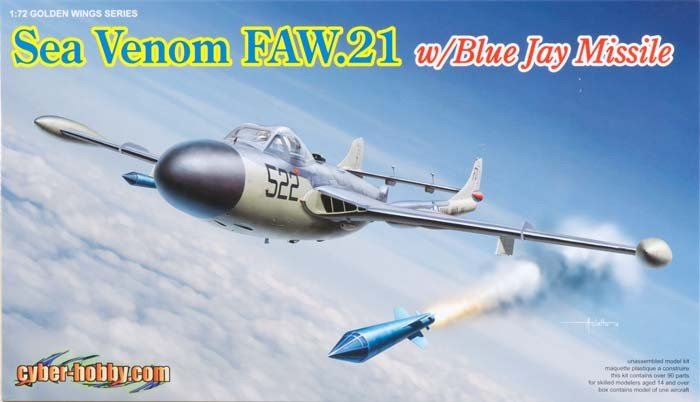 Cyber Hobby 5108 de Havilland Sea Venom FAW.21 with Blue Jay missile 1/72