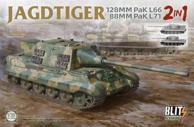Takom 8008 Jagdtiger 128 mm Pak L66 &amp;amp; 88mm Pak L71 2 in 1 1/35