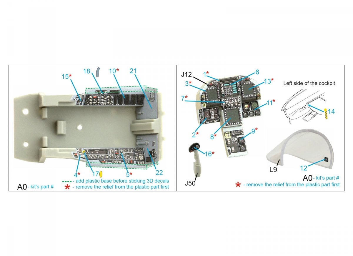 Quinta Studio QDS-48280 F/A-18C late 3D-Printed &amp;amp; coloured Interior on decal paper (HobbyBoss)(Small version) 1/48 – immagine 2