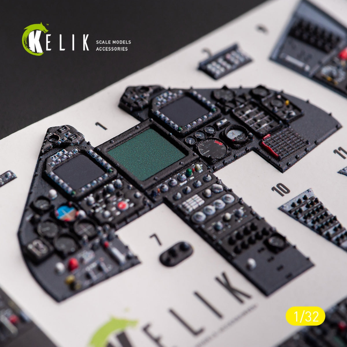 KELIK K32027 F-117A - Type 1 interior 3D decals for Trumpeter kit 1/32 – zdjęcie 4
