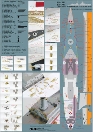 Pontos 37017F1 USS CA-35 Indianapolis 1945 Detail Up Set ADVANCED 1/350 – zdjęcie 2