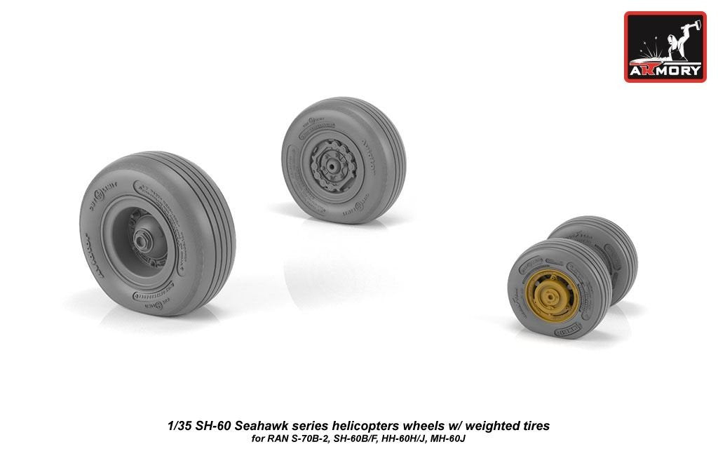 Armory Models AW35302 SH-60 Seahawk wheels w/ weighted tires 1/35 – image 3