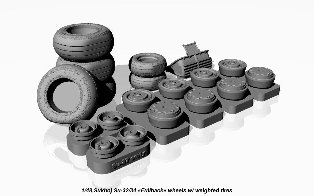 Armory Models AW48025 Sukhoj Su-32FN / Su-34 Fullback wheels w/ weighted tires 1/48