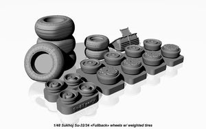Armory Models AW48025 Sukhoj Su-32FN / Su-34 Fullback wheels w/ weighted tires 1/48