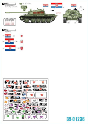 Star Decals 35-C1236 T-55A. First war years 1991-92 1/35 – image 2