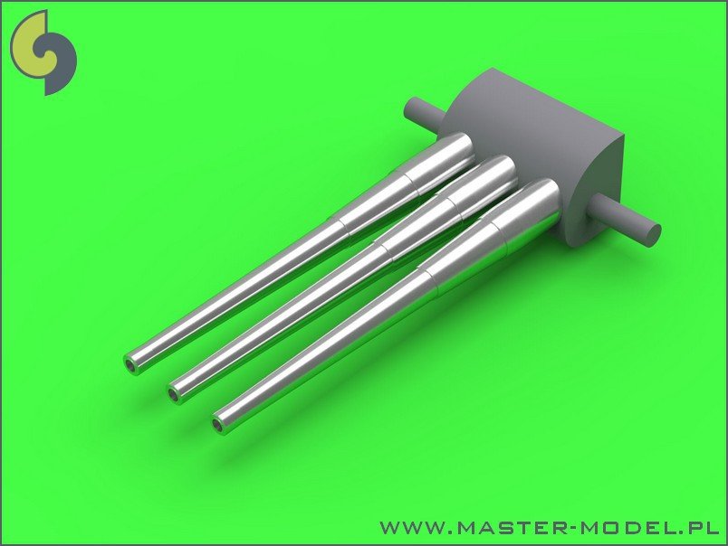 Master SM-350-074 USS Indianapolis CA-35 (1945) armament - 8in (9pcs), 5in (8pcs) barrels with resin trunnion - fits Trumpeter model – immagine 2