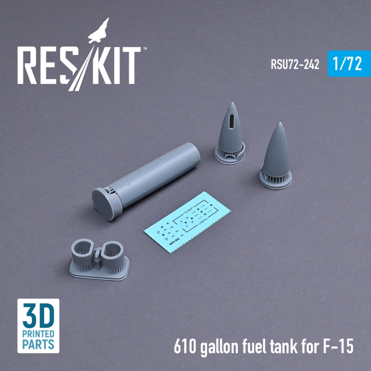 RESKIT RSU72-0242 610 GALLON FUEL TANK FOR F-15 (1 PCS) (3D PRINTED) 1/72 – zdjęcie 2