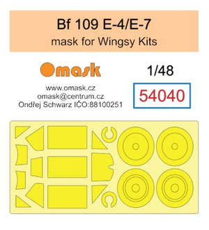 Omask 54040 Bf 109 E-4 / E-7 mask (for Wingsy Kits) 1/48