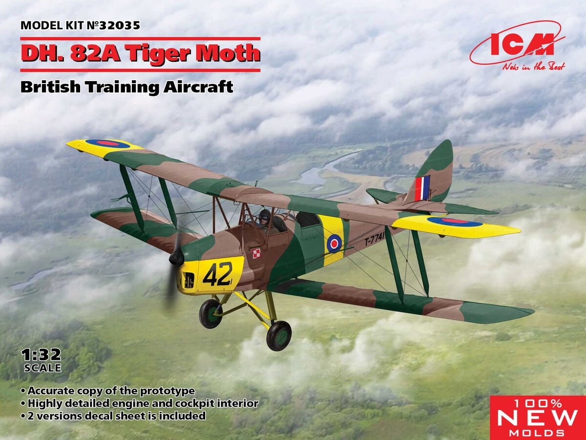 ICM 32035 DH.82 Tiger Moth British Training Aircraft 1/32 – image 2