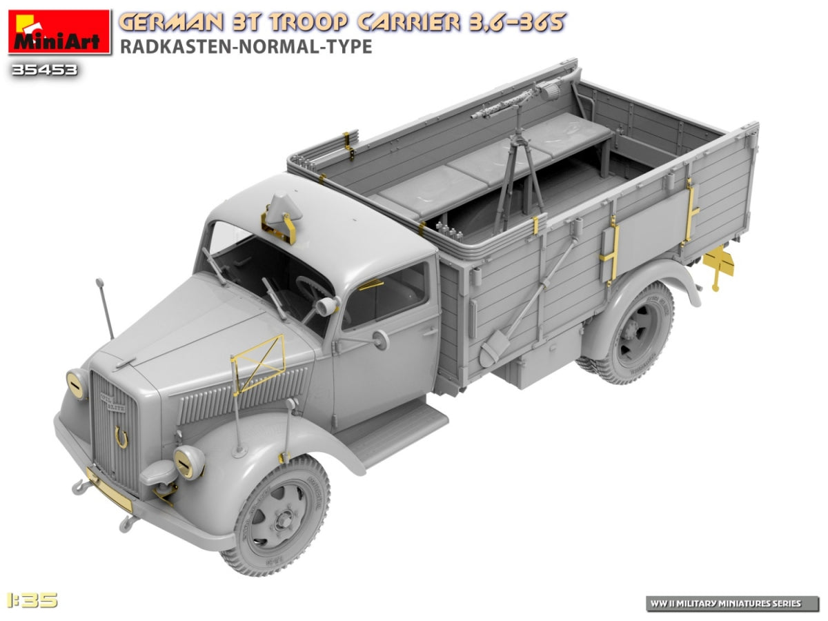Miniart 35453 German 3t Troop Carrier 3.6-36S Radkasten-Normal-Type 1/35 – zdjęcie 14
