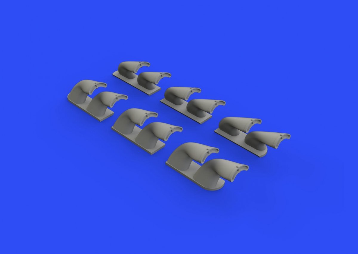Eduard 632139 P-40 exhaust stacks fishtail 1/32 HASEGAWA – zdjęcie 2