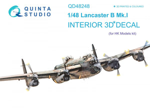 Quinta Studio QD48248 Lancaster B Mk.I 3D-Printed &amp;amp; colored Interior on decal paper (HK Models) 1/48