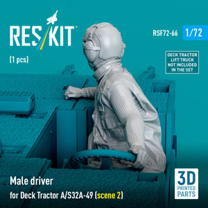 RESKIT RSF72-0066 Male driver for Deck Tractor A/S32A-49 (scene 2) (1 pcs) (3D Printed) 1/72 – zdjęcie 3