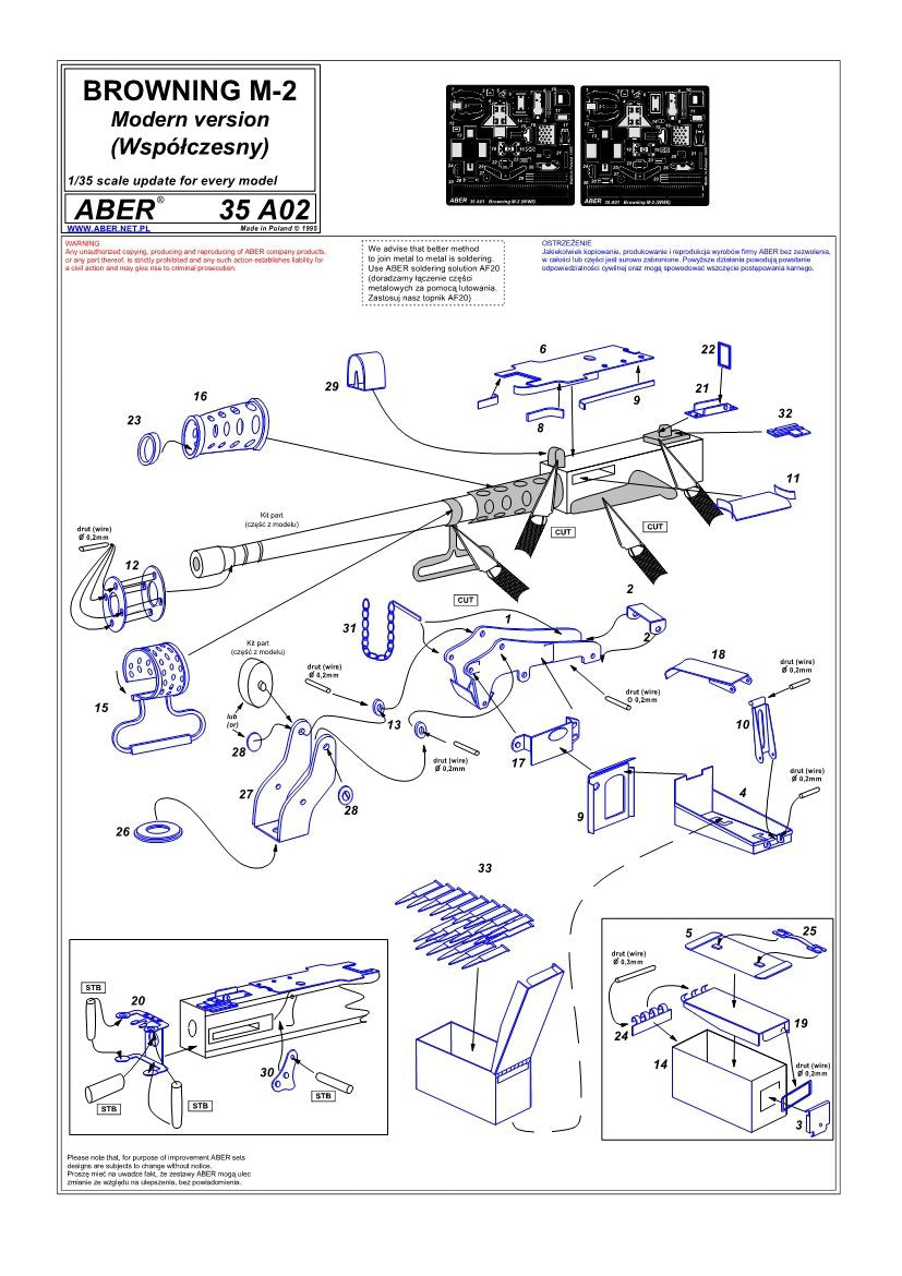 Aber 35A001 Browning M2 (IIWŚ) 1/35 – zdjęcie 4