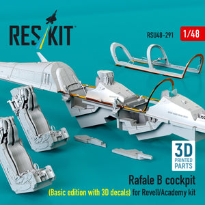 RESKIT RSU48-0291 Rafale B cockpit (Basic edition with 3D decals) for Revell/Academy kit (3D Printed) 1/48