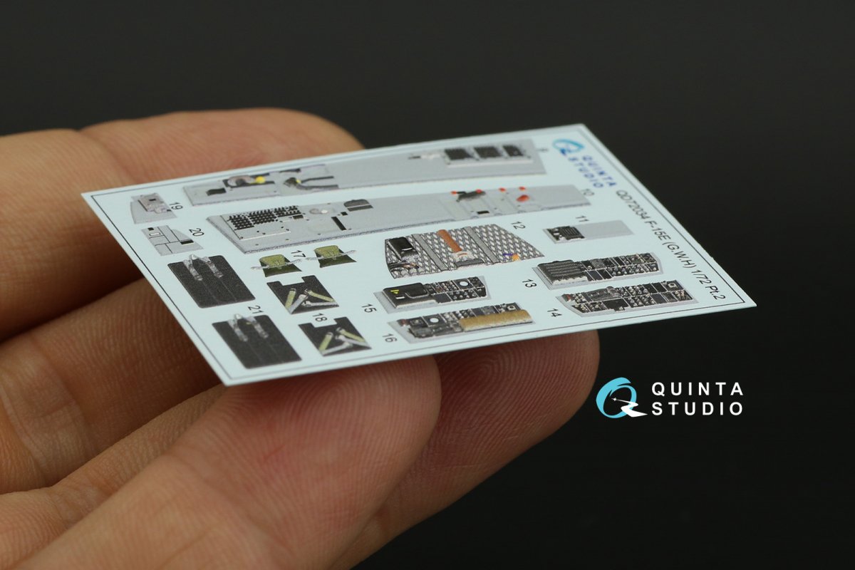 Quinta Studio QD72034 F-15E 3D-Printed &amp;amp; coloured Interior on decal paper (GWH) 1/72 – zdjęcie 12