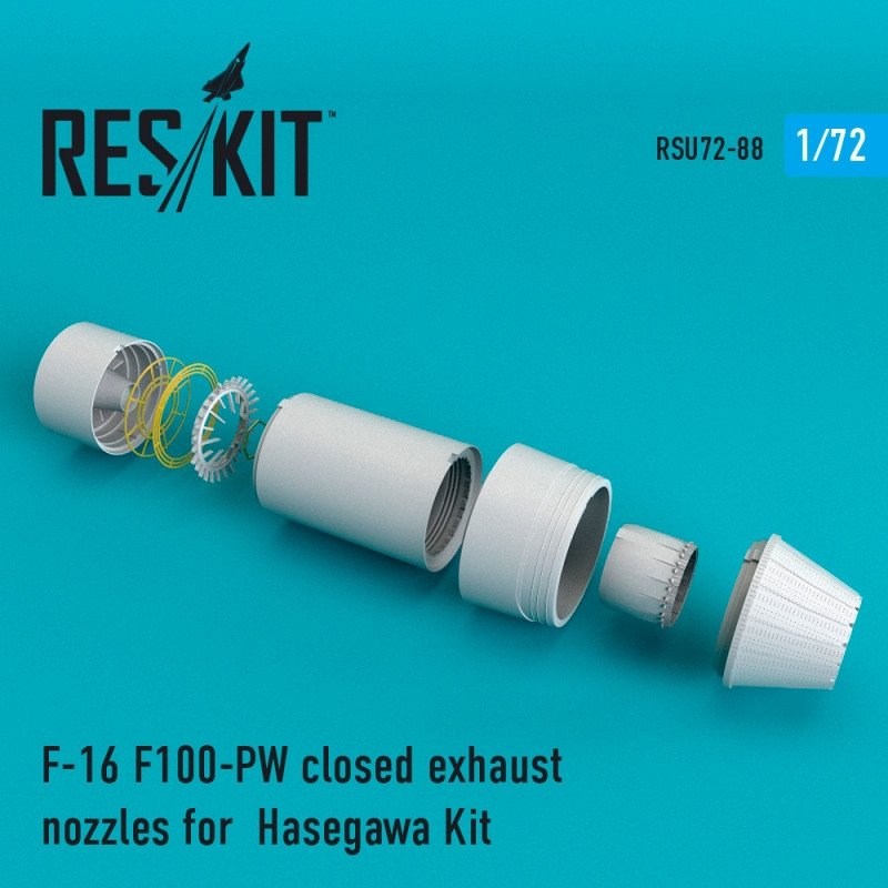 RESKIT RSU72-0088 Tuyères d'échappement fermées F-16 F100-PW pour Hasegawa 1/72