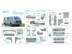 Quinta Studio QD35138 Bundeswehr VW T3 Family 3D-Printed &amp;amp; coloured Interior on decal paper (Takom) 1/35 – zdjęcie 15