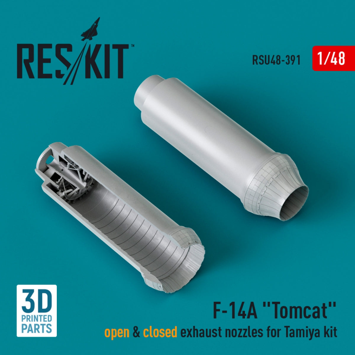 RESKIT RSU48-0391 F-14A "Tomcat" open &amp; closed exhaust nozzles for Tamiya kit (3D Printed) 1/48