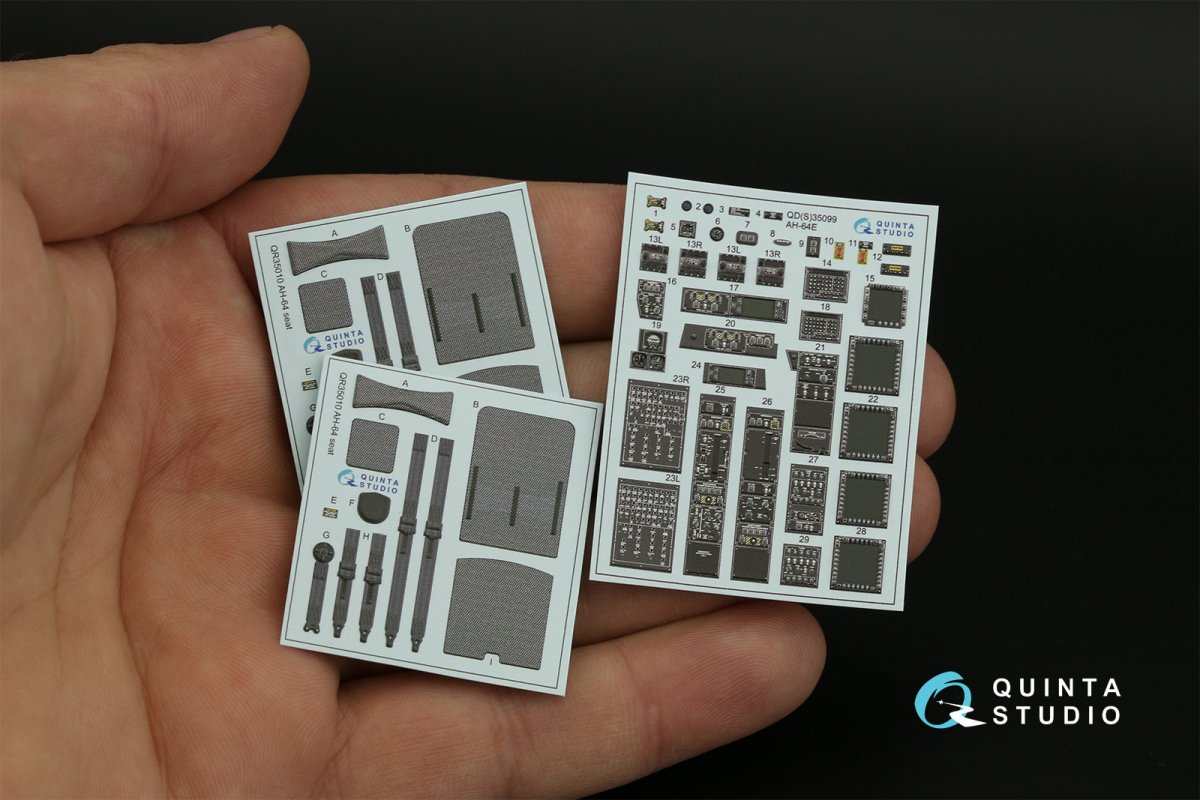 Quinta Studio QD35099 AH-64E 3D-Printed &amp;amp; colored Interior on decal paper (Takom) 1/35 – image 10