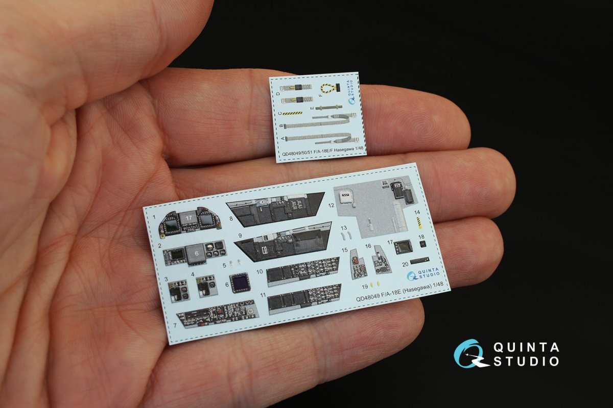 Quinta Studio QD48049 F/A-18E 3D-Printed &amp;amp; coloured Interior on decal paper (for Hasegawa kit) 1/48 – zdjęcie 6