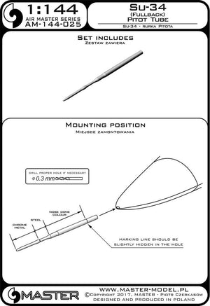 Master AM-144-025 Su-34 (Fullback) Pitot tube 1/144 – image 3