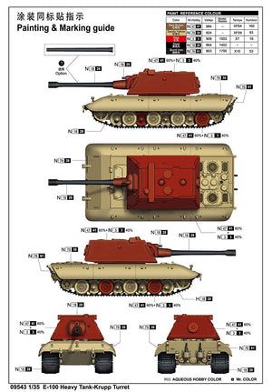 Trumpeter 09543 E-100 Heavy Tank Krupp Turret 1/35 – zdjęcie 2