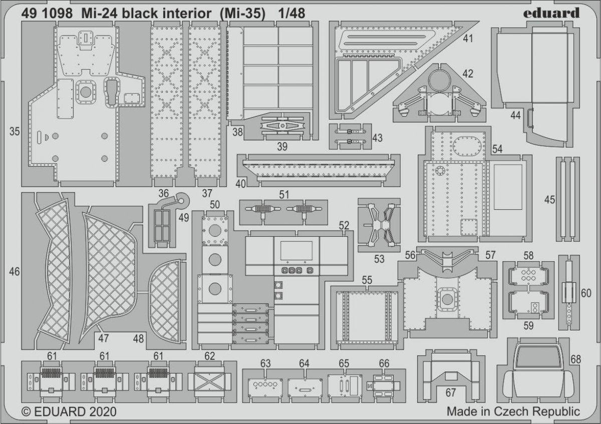 Eduard 491098 Mi-24 interior black (Mi-35) 1/48 ZVEZDA – image 2