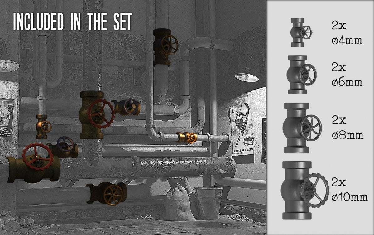 RT-Diorama 35664 Pipe Valves Set 1/35 – zdjęcie 2