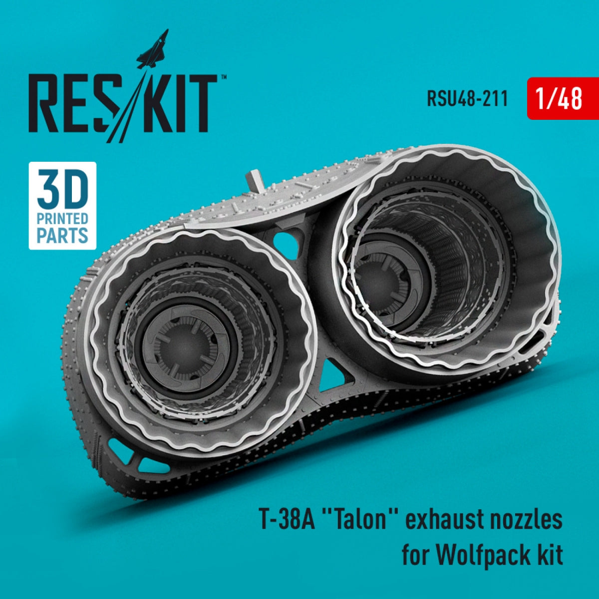 RESKIT RSU48-0211 T-38A &amp;quot;TALON&amp;quot; EXHAUST NOZZLES FOR WOLFPACK KIT (3D PRINTED) 1/48 – zdjęcie 2